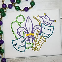 Mardi Gras with Fleur de Lis Machine Embroidery Design